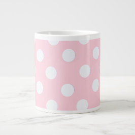 Caneca De Café Grande Pontos bolha Rosa Pastel  