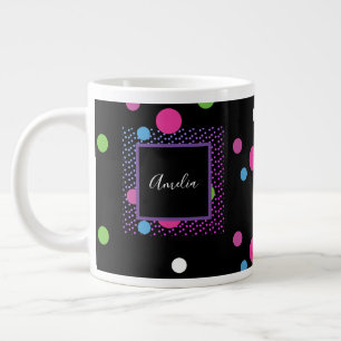 Caneca De Café Grande Pontos Brilhantes no Padrão de Pontos