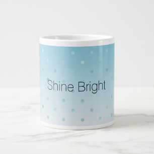 Caneca De Café Grande Pontos Glam Azul Água Ombre Natal