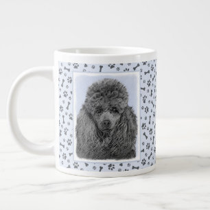 Caneca De Café Grande Poodle Painting Miniature Toy Black