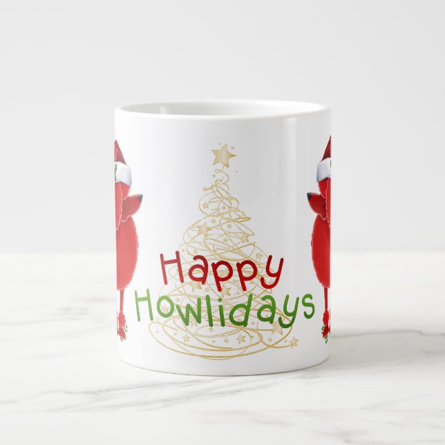 Caneca De Café Grande Poodles Felizes (Frente)