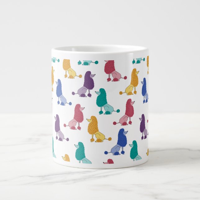 Caneca De Café Grande Poodles of Color (Frente)