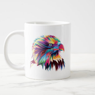 Caneca De Café Grande Pop Prismático Geométrico Bald Head Art-43435