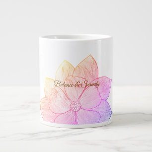 Caneca De Café Grande Pôr do Sol Floral Artístico "Equilíbrio e Serenida