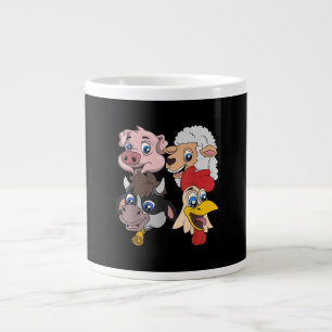 Caneca De Café Grande Porco de Porco de Porco de Fome - Presente de Fran