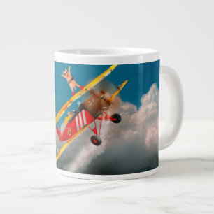 Caneca De Café Grande Porcos Voadores - Avião - Loucos Suínos