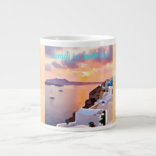 Caneca De Café Grande Pôrs do sol em Santorini