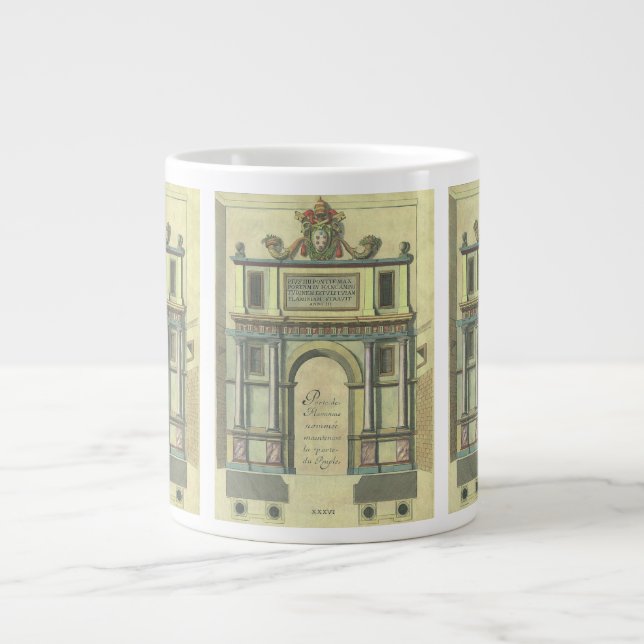 Caneca De Café Grande Porta de Entrada de Igreja Antiga Arquitetura Rena (Frente)