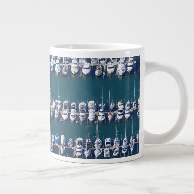 Caneca De Café Grande Porto de Barcos Aérea (Direita)