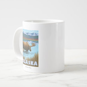 Caneca De Café Grande Poster Bebendo Viagens vintage de água