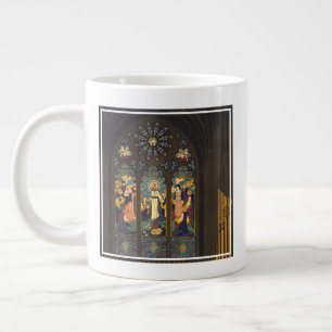 Caneca De Café Grande poster De 1923 De Uma Igreja Com Uma Janela De Vid