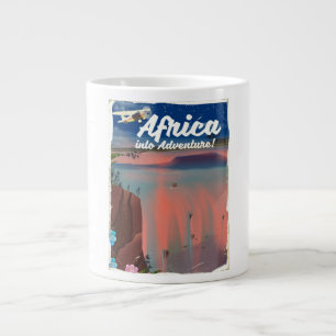 Caneca De Café Grande Poster de Aventura em Cascata Africana