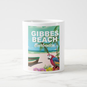 Caneca De Café Grande poster de férias de Gibbes Beach Barbados