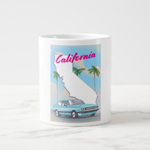 Caneca De Café Grande poster de férias estilo Vintage da Califórnia