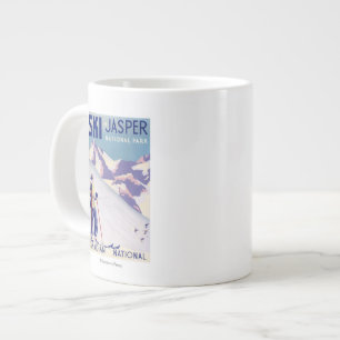 Caneca De Café Grande Poster de Lupas Abertas de Mulher