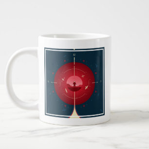 Caneca De Café Grande Poster de relógio atômico de espaço profundo, vers