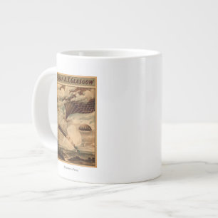 Caneca De Café Grande Poster de Teatro de Circo de Balão de Ar Quente Gl