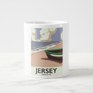 Caneca De Café Grande poster de viagens da costa de Jersey