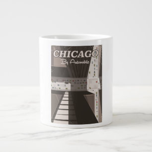 Caneca De Café Grande poster de viagens de Chicago City