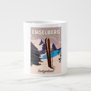 Caneca De Café Grande poster de viagens de Esqui Suiça Engelberg