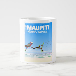 Caneca De Café Grande Poster de viagens de polinésia Francesa Maupiti