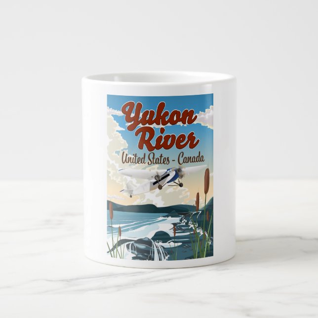 Caneca De Café Grande Poster de viagens do Rio Yukon EUA Canadá (Frente)