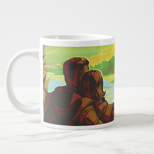 Caneca De Café Grande Poster de viagens Espacial Retroativo E Missão De  (Esquerda)