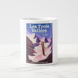 Caneca De Café Grande poster de viagens Les Trois Vallées Ski