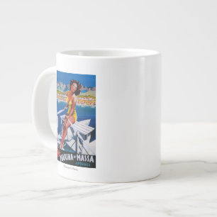 Caneca De Café Grande Poster de viagens Massa Marina