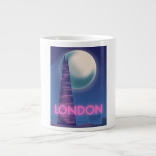 Caneca De Café Grande poster de viagens Neon London