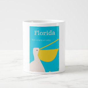 Caneca De Café Grande Poster de viagens Pelicano Vintage Florida