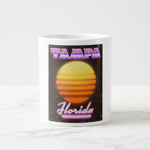 Caneca De Café Grande poster de viagens Tampa Florida antigo dos anos 80