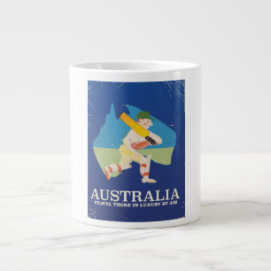 Caneca De Café Grande poster de Viagens vintage de críquete da Austrál