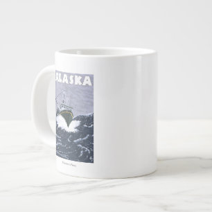 Caneca De Café Grande Poster de Viagens vintage de embarcações do Alas