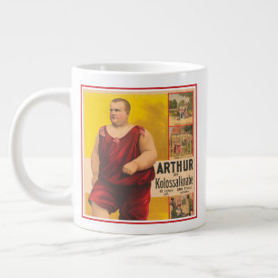 Caneca De Café Grande Poster Do Circo Vintage De Arthur, O Garoto Coloss