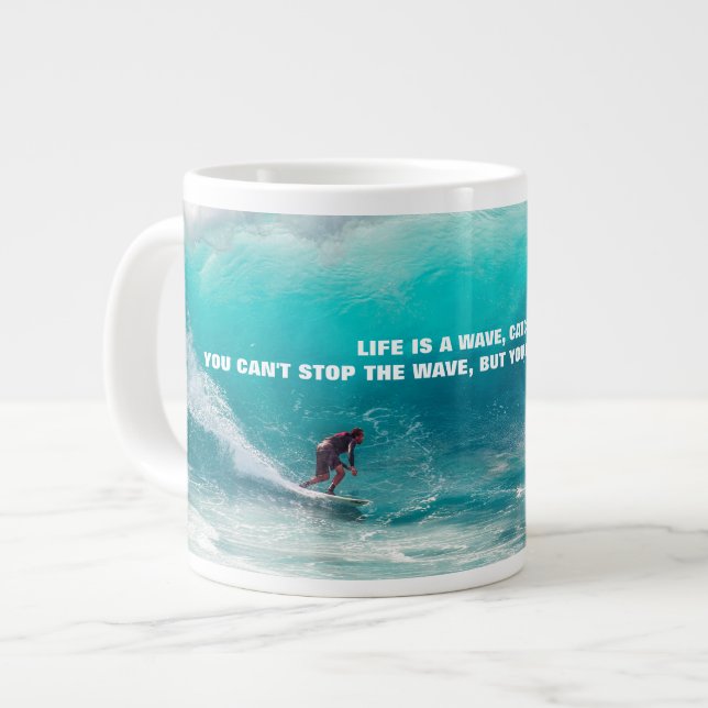 Caneca De Café Grande Pote de doces surf COOTE POSTER de dois tons (Frente Esquerda)