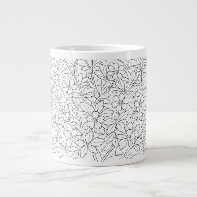 Caneca De Café Grande Potentilla canadensis - Anã Cinquefoil (Frente)