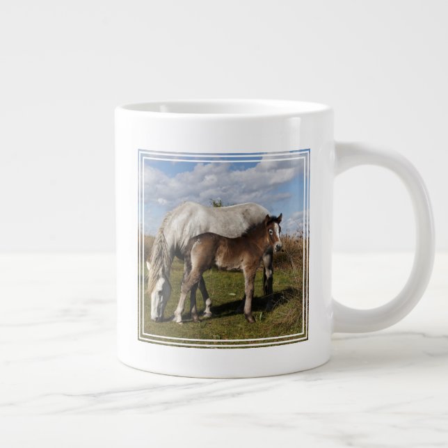 Caneca De Café Grande Potro de Cavalo Camargue com Mãe (Direita)