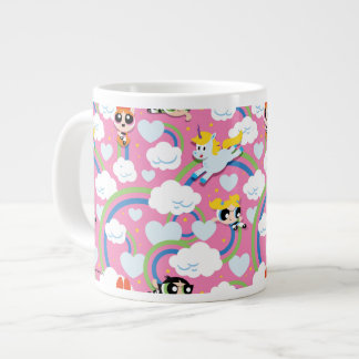 Caneca De Café Grande Powerpuff Girls & Donny Rainbow Patterno