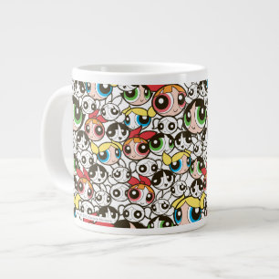Caneca De Café Grande Powerpuff Girls Face Patterno