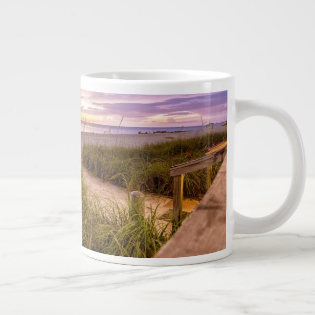 Caneca De Café Grande Praia de Nápoles e Oceano Calmo| Flórida (Direita)