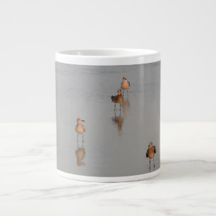 Caneca De Café Grande Praia Fotografia Bird Willife Ocean Waves