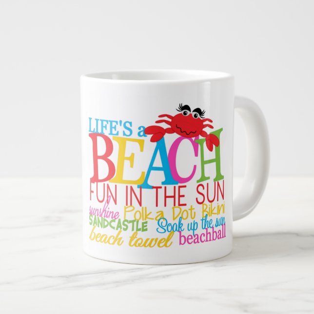 Caneca De Café Grande Praia - Jumbo Mug (Frente Esquerda)