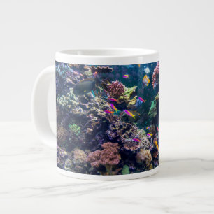 Caneca De Café Grande Praias Tropicais Coral submarino