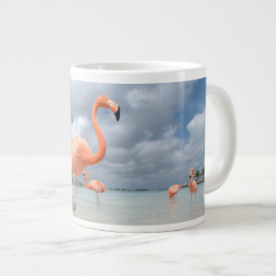 Caneca De Café Grande Praias Tropicais   Flamingos Beach, Aruba