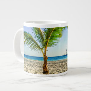 Caneca De Café Grande Praias Tropicais   Maré, Palm Tree, Aruba