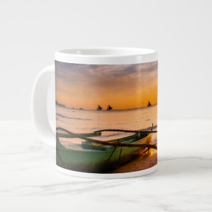 Caneca De Café Grande Praias Tropicais Praia Branca de Boracay