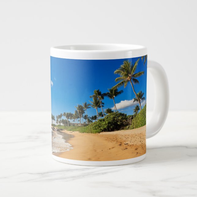 Caneca De Café Grande Praias Tropicais | Wailea, Maui, Havaí (Frente Esquerda)