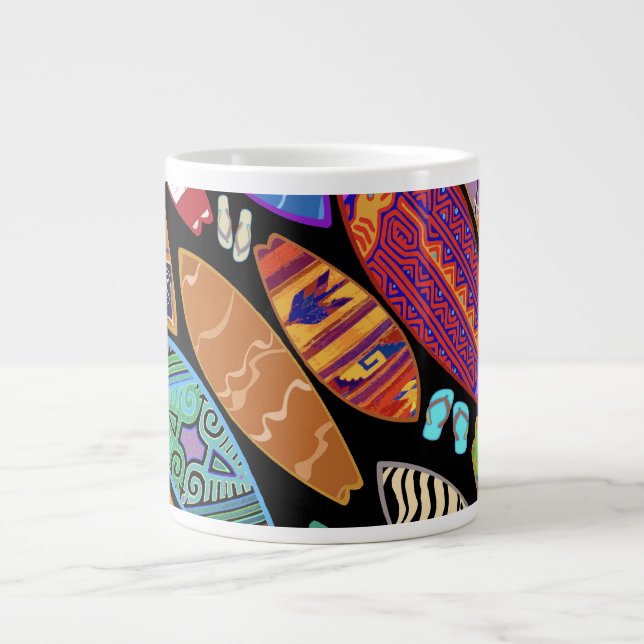 Caneca De Café Grande Pranchas de Surf da Costa da Califórnia  (Frente)