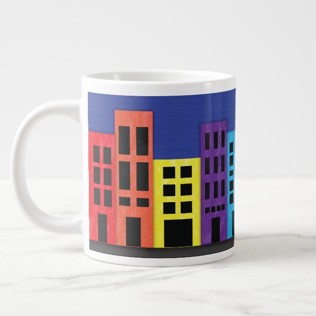 Caneca De Café Grande Prédios Brilhantes Lâmpadas de Café (Esquerda)